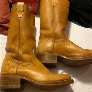 Leather cowboy boots